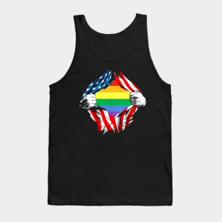 LGPT Pride American Flag Scratch Costume Gift Tank Top